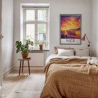 Nice Poster - France Travel Art - Vibrant City Sunset Home Decor