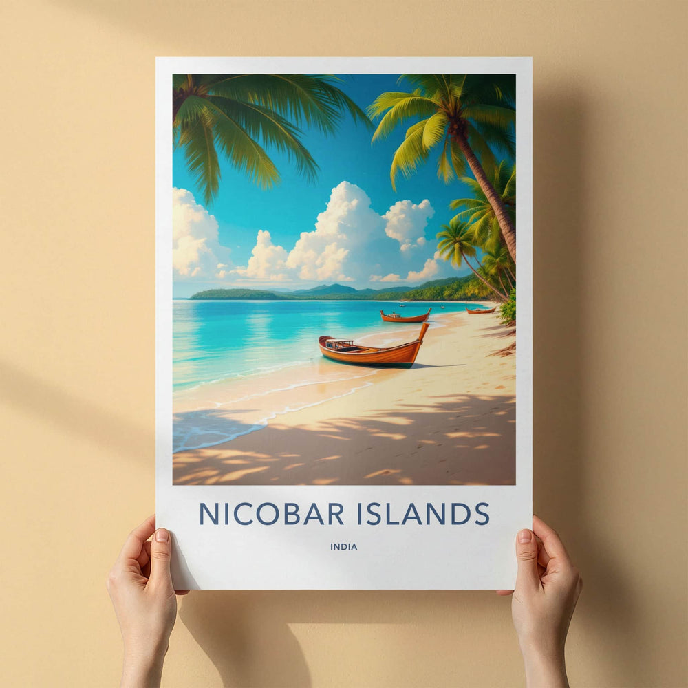 Nicobar Islands Poster - India Travel Art - Nicobar Tropical Shore Home Decor