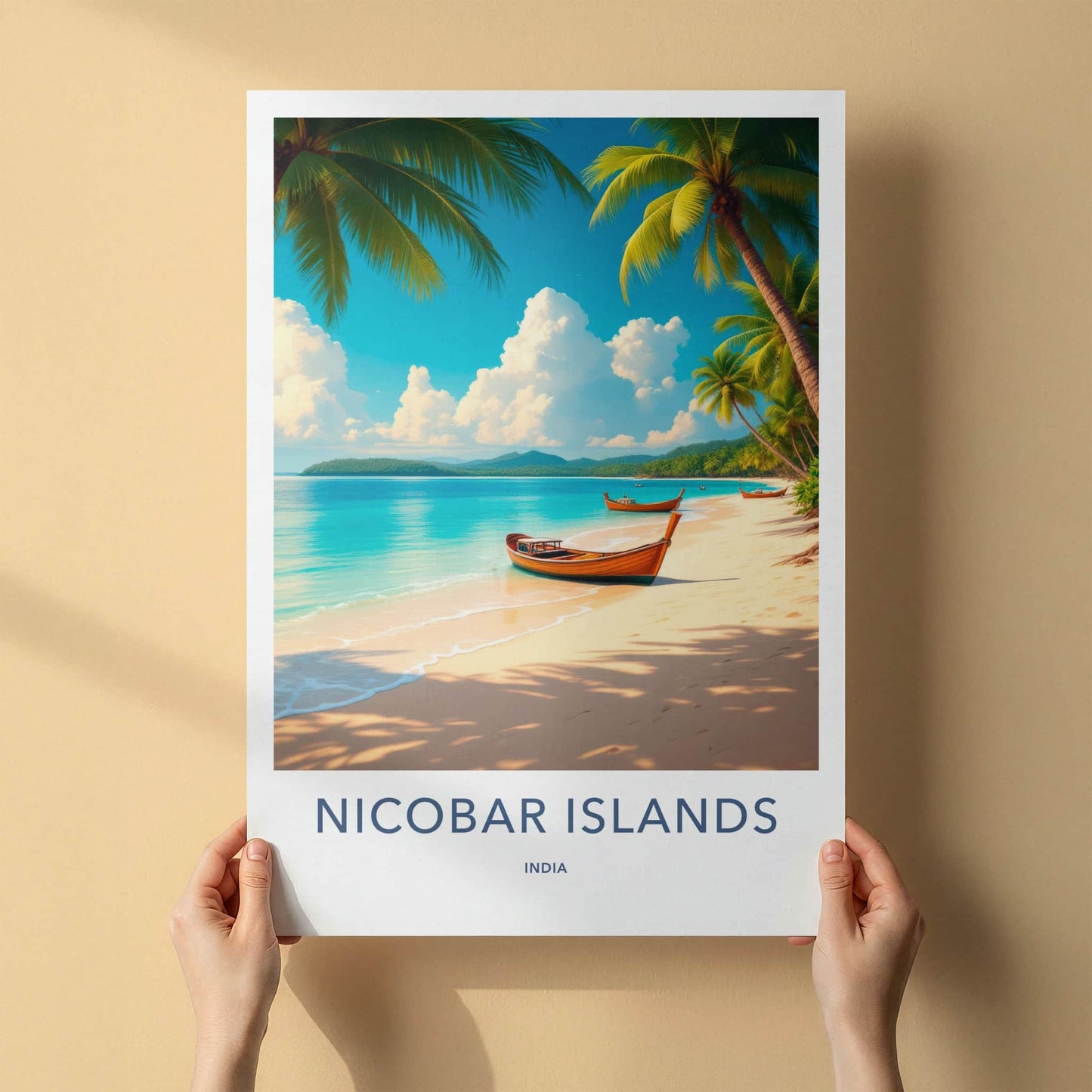 Nicobar Islands Poster - India Travel Art - Nicobar Tropical Shore Home Decor
