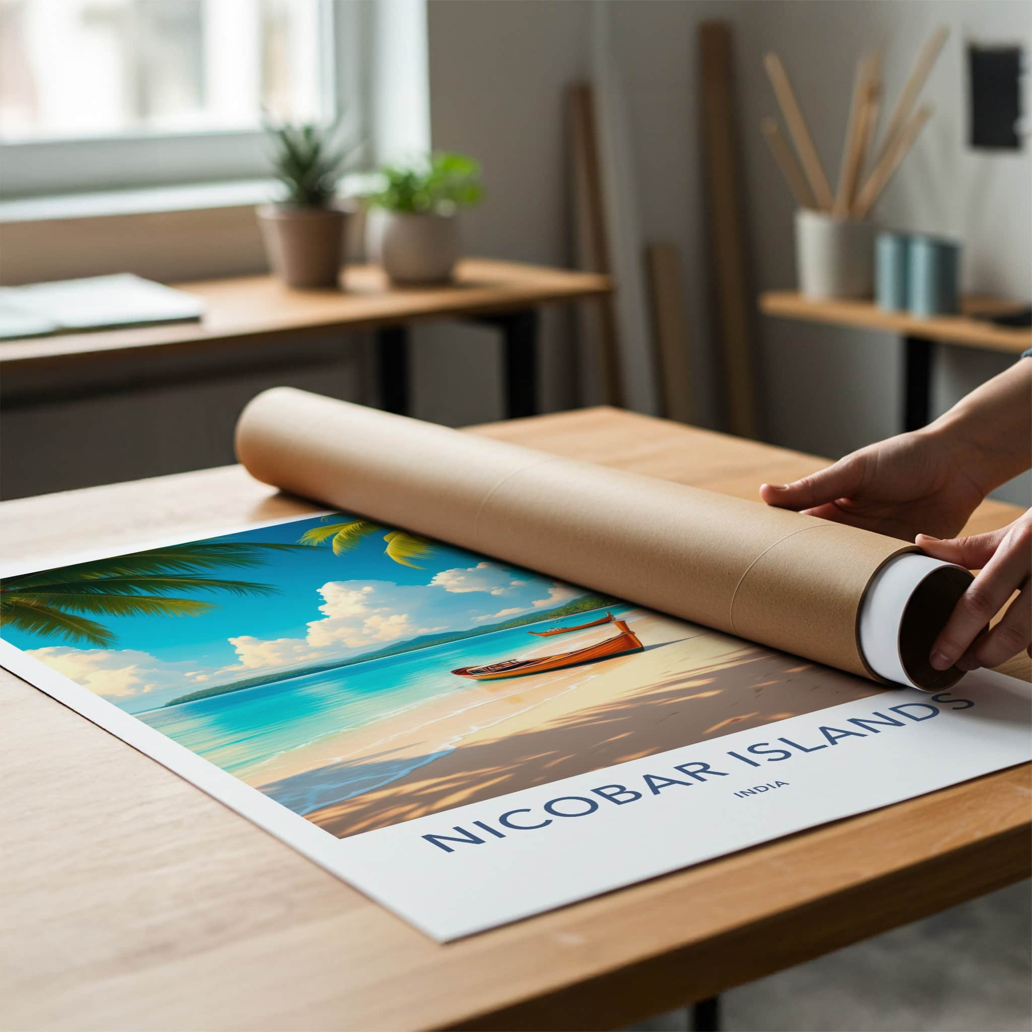 Nicobar Islands Poster - India Travel Art - Nicobar Tropical Shore Home Decor