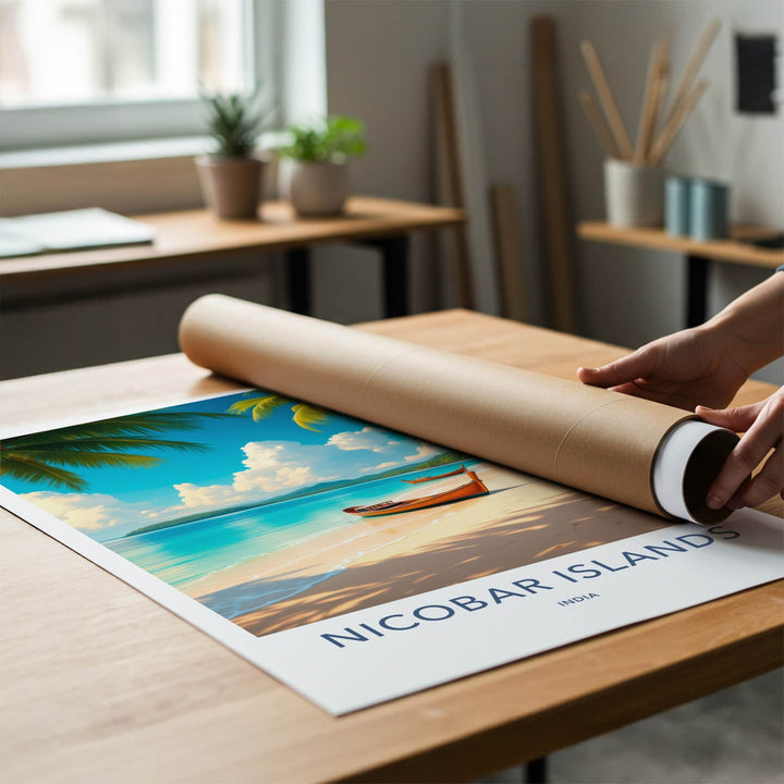 Nicobar Islands Poster - India Travel Art - Nicobar Tropical Shore Home Decor