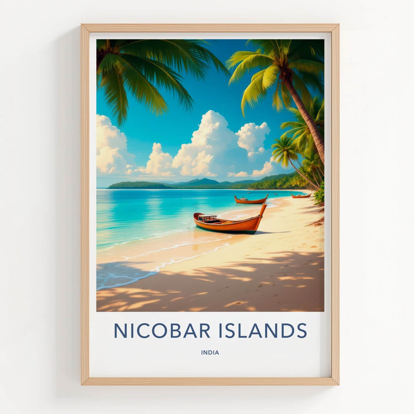 Nicobar Islands Poster - India Travel Art - Nicobar Tropical Shore Home Decor