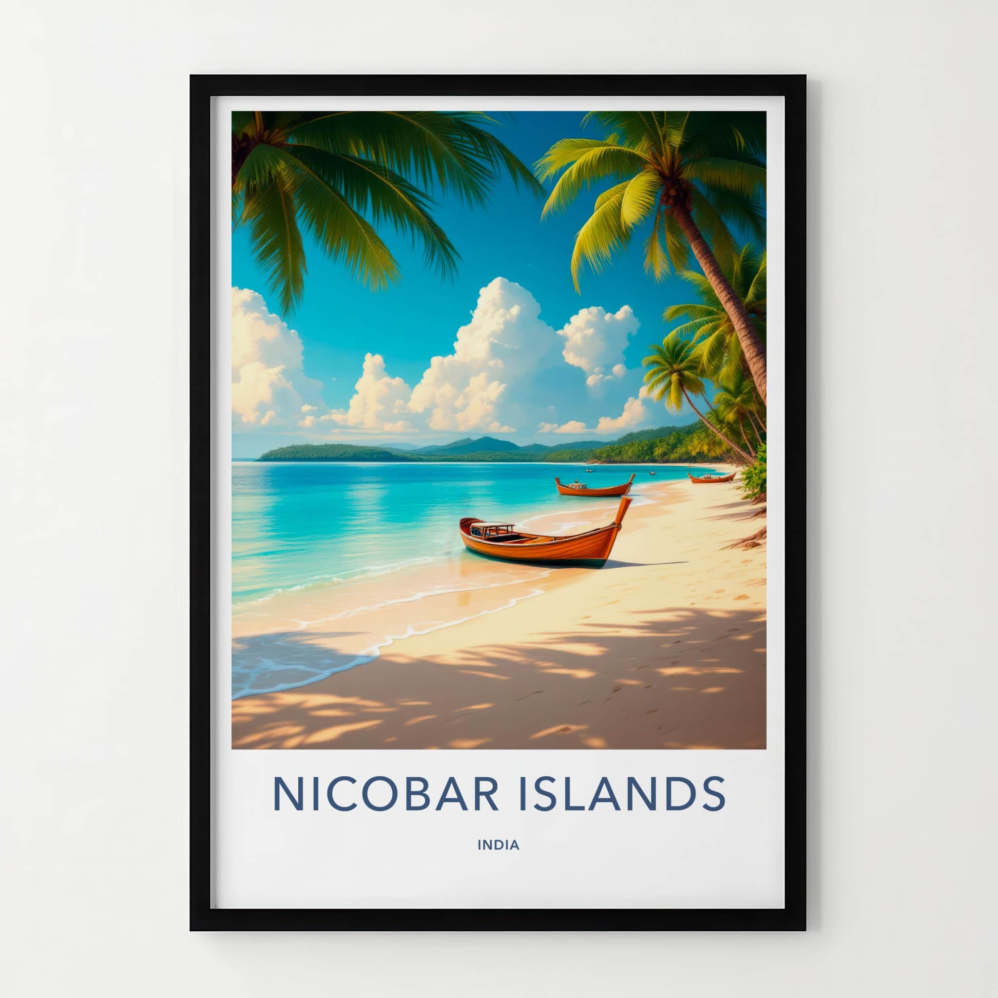 Nicobar Islands Poster - India Travel Art - Nicobar Tropical Shore Home Decor