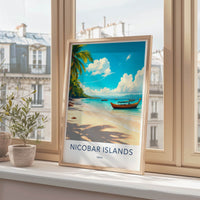 Nicobar Islands Poster - India Travel Print - Nicobar Palm Beach Home Art