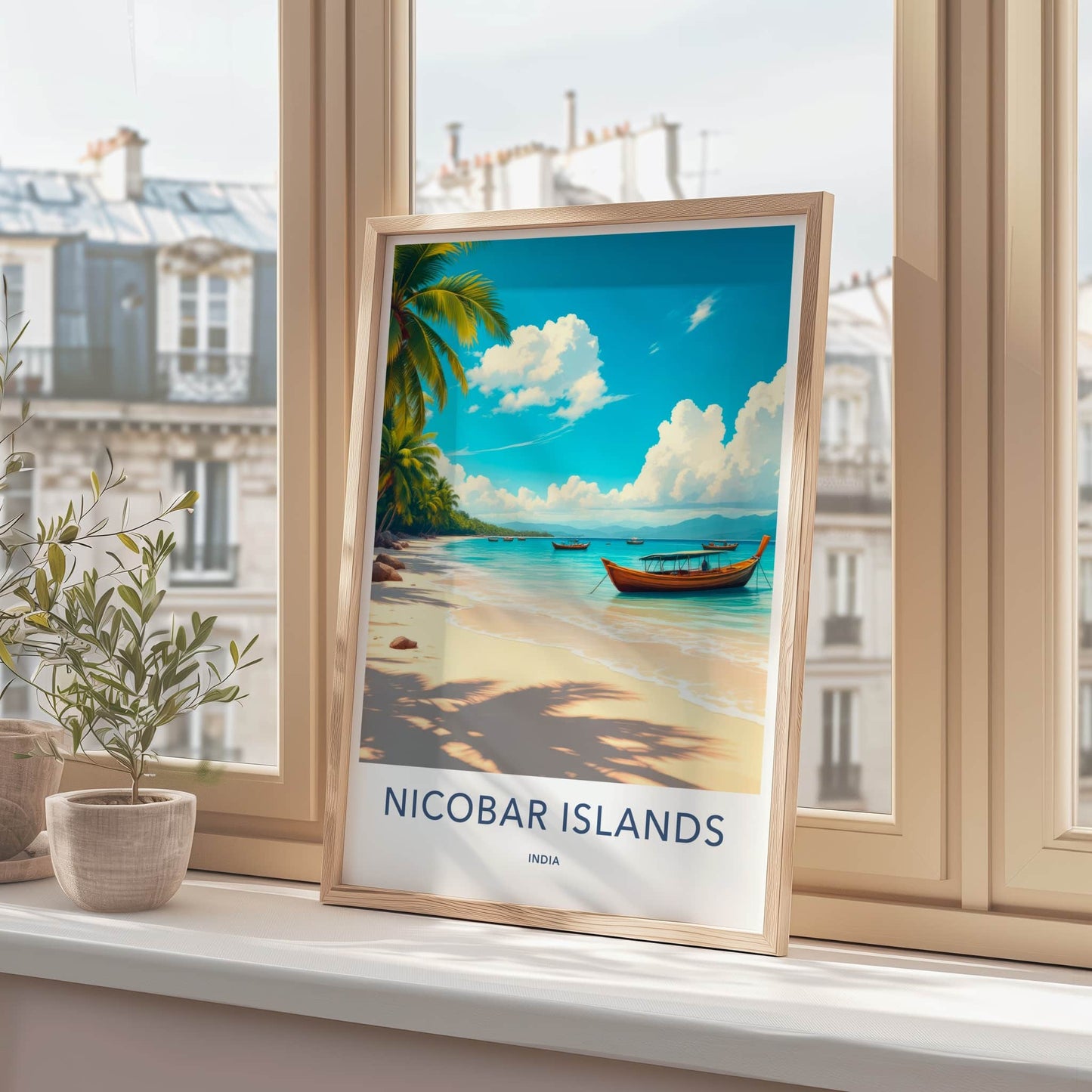 Nicobar Islands Poster - India Travel Print - Nicobar Palm Beach Home Art
