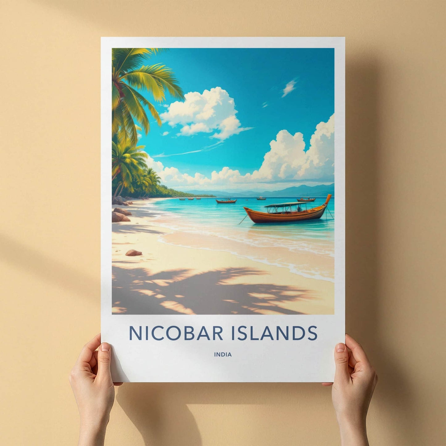 Nicobar Islands Poster - India Travel Print - Nicobar Palm Beach Home Art