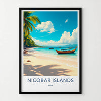 Nicobar Islands Poster - India Travel Print - Nicobar Palm Beach Home Art