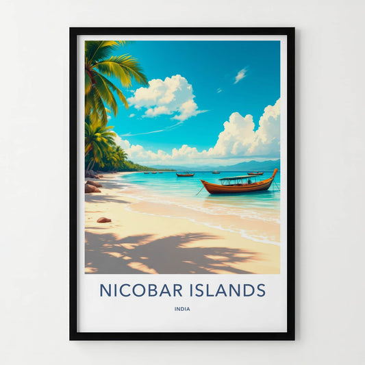 Nicobar Islands Poster - India Travel Print - Nicobar Palm Beach Home Art
