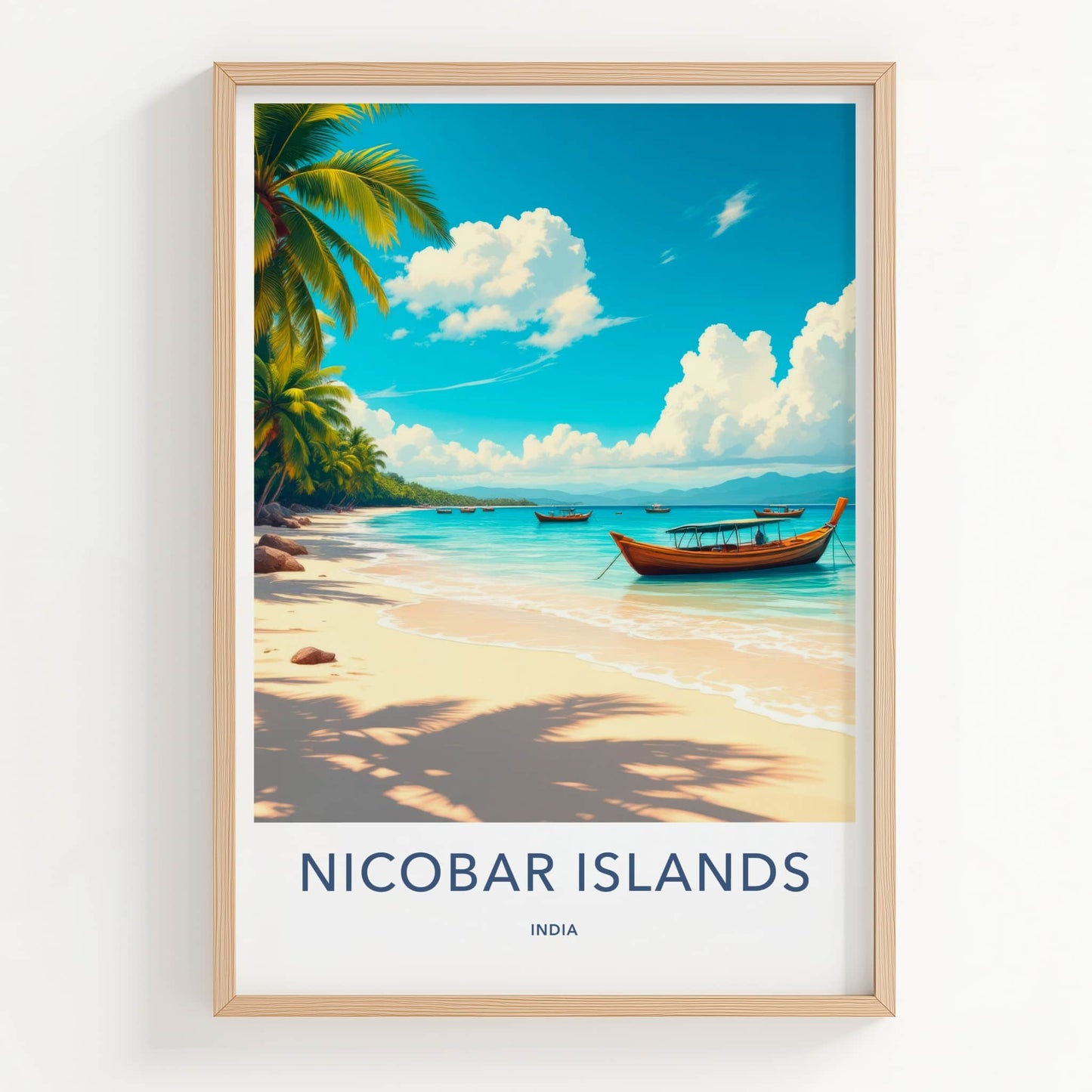Nicobar Islands Poster - India Travel Print - Nicobar Palm Beach Home Art