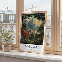 Nigeria Poster - Africa Framed Print - Vibrant City Landscape Framed Decor
