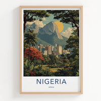 Nigeria Poster - Africa Framed Print - Vibrant City Landscape Framed Decor