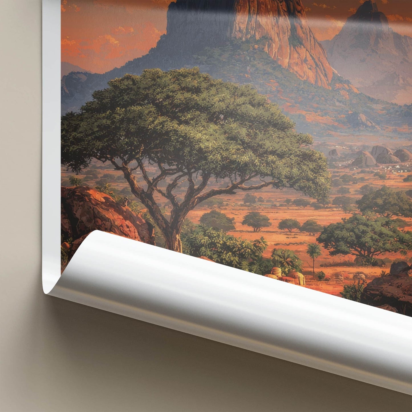 Nigeria Poster - Africa Travel Art - Orange Sky Mountain Home Decor