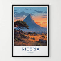 Nigeria Poster - Nigeria Rocky Landscape Farmhouses Wall Art