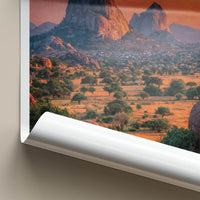 Nigeria Poster - Nigeria Travel Art - Sunset Mountain Village Home Decor