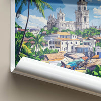 Nigeria Poster - Nigeria Travel Art - Tropical Cityscape Market Home Decor