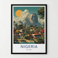 Nigeria Poster - Nigeria Wall Art - Coastal Mountain Village Home Decor