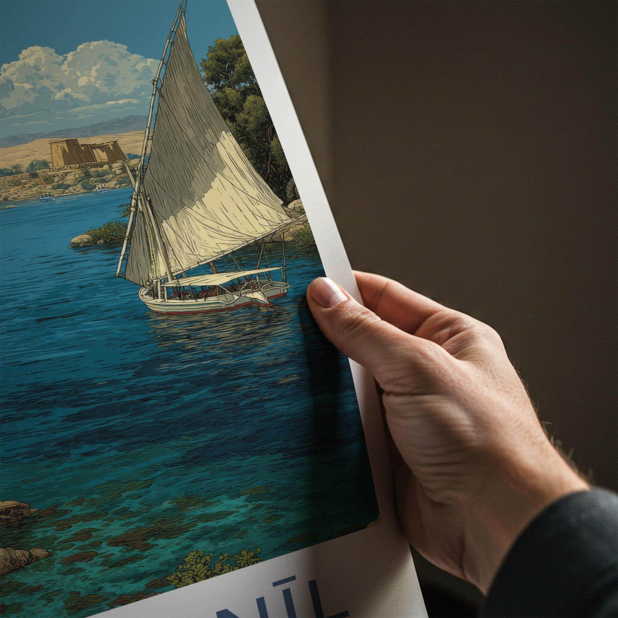 Nile River Poster - Egypt Travel Art - Ancient River Journey Home Decor