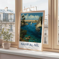 Nile River Poster - Egypt Travel Art - Ancient River Journey Home Decor