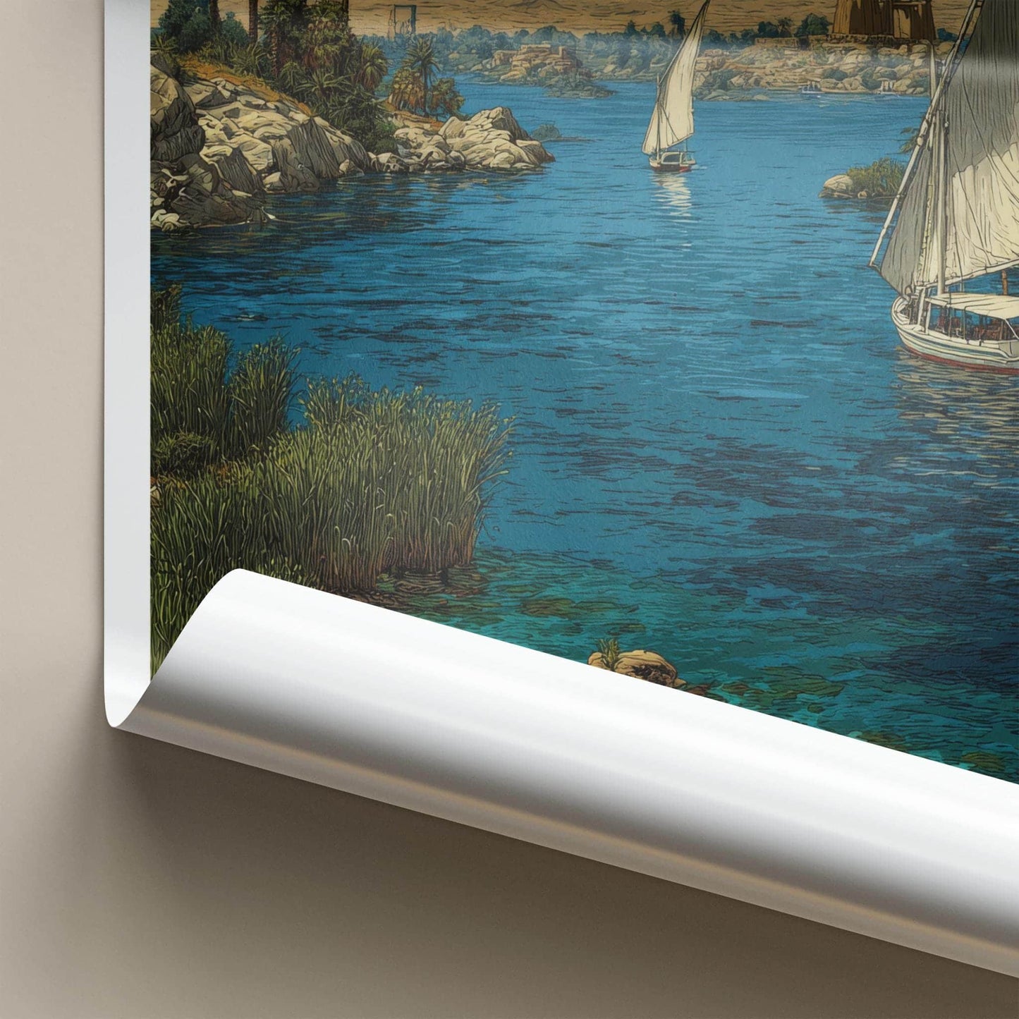 Nile River Poster - Egypt Travel Art - Ancient River Journey Home Decor