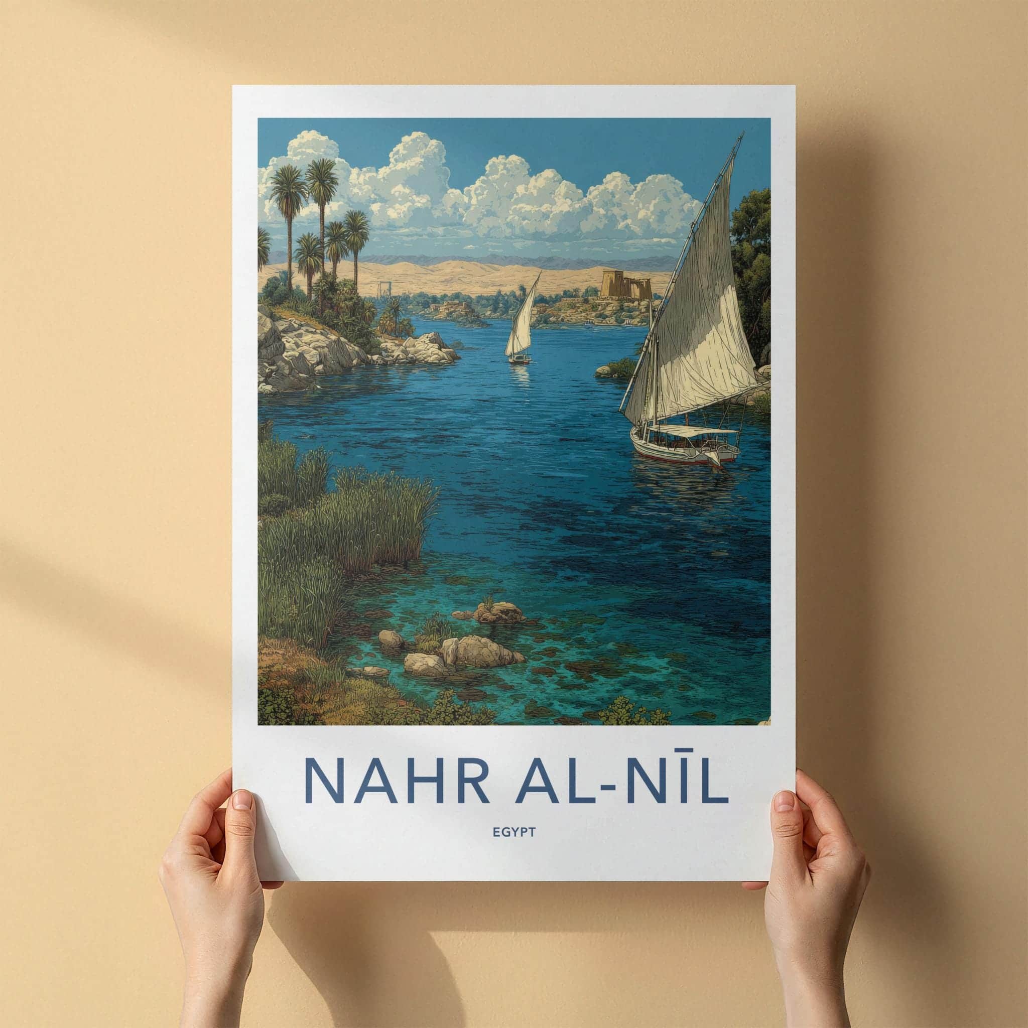 Nile River Poster - Egypt Travel Art - Ancient River Journey Home Decor