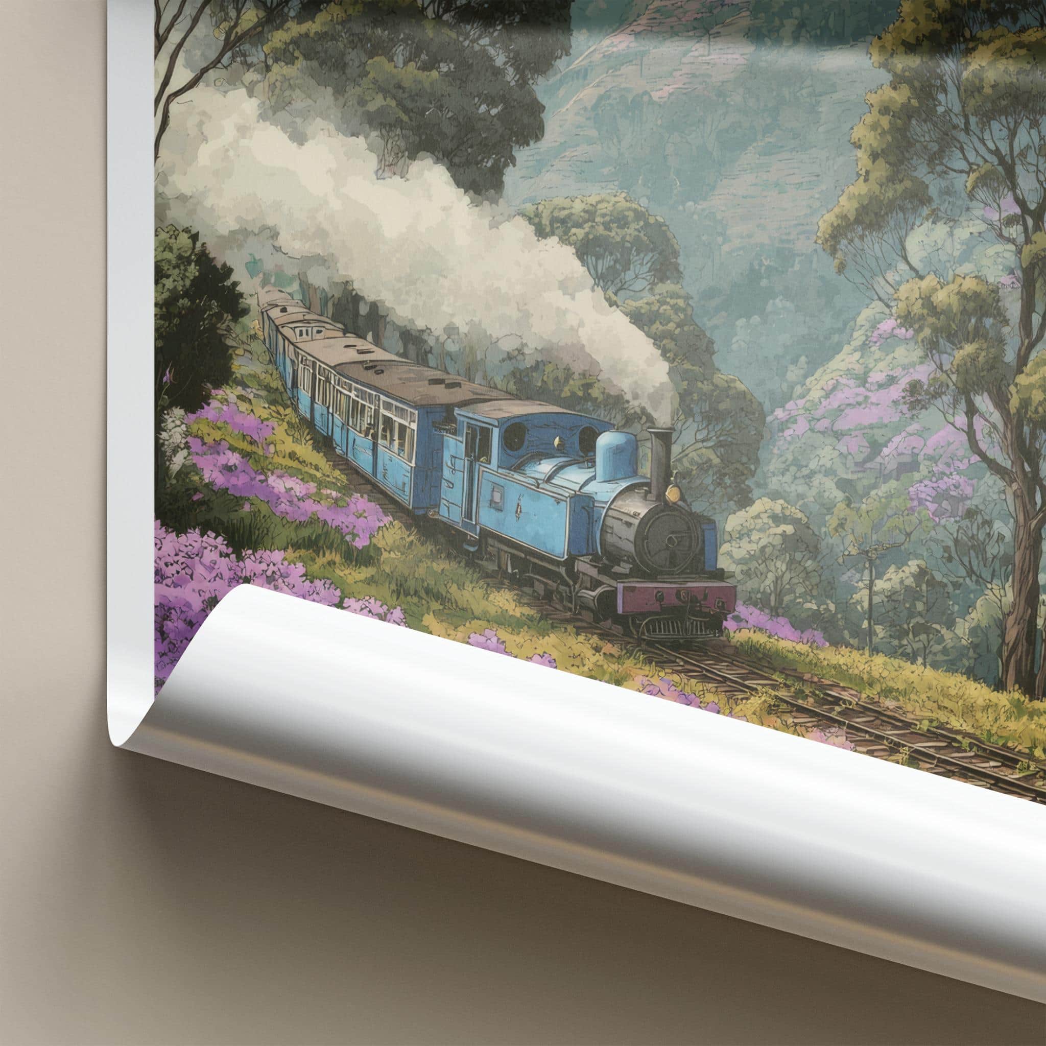 Nilgiri Hills Poster - India Travel Art - Tamil Nadu Scenic Hill Railway Home Decor