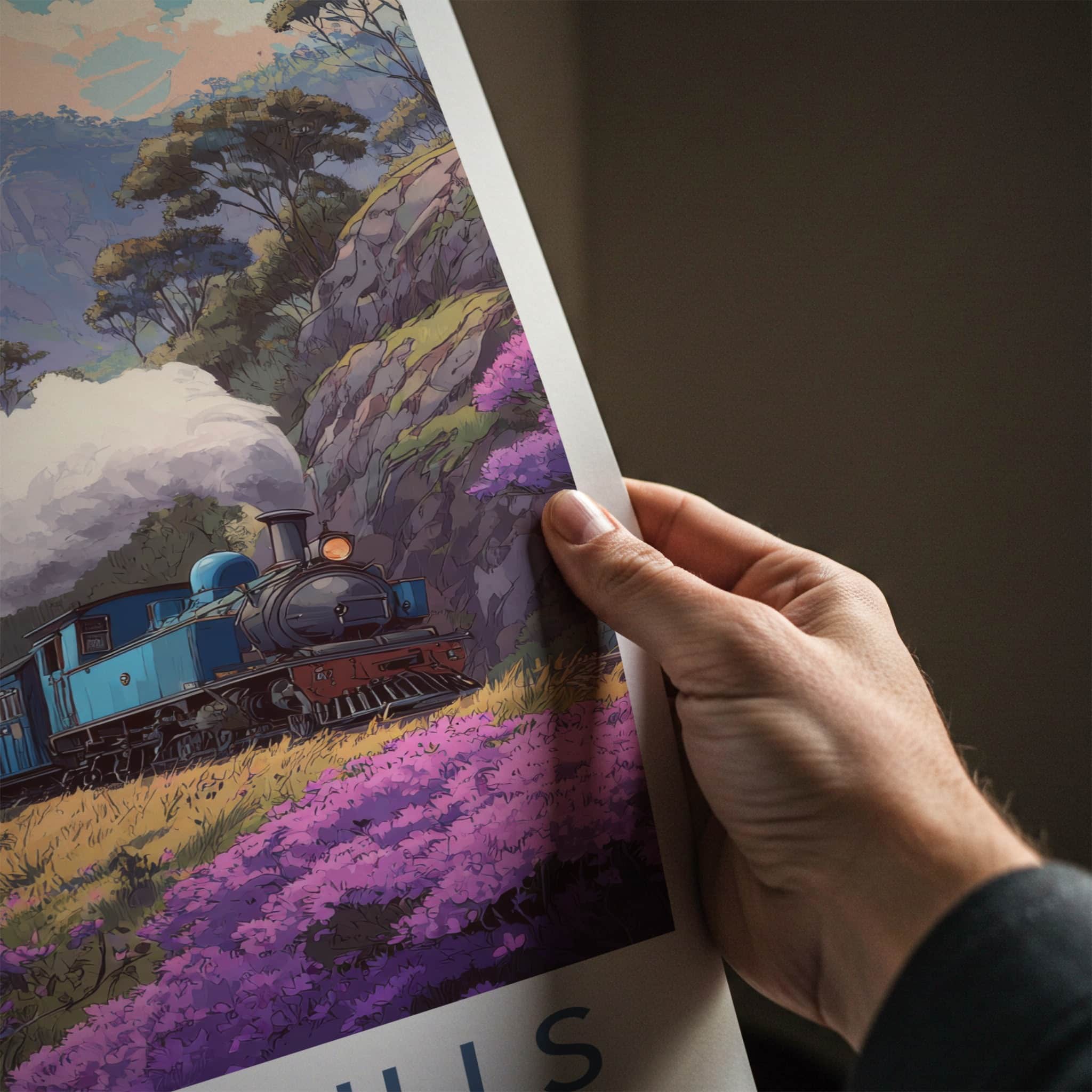 Nilgiri Hills Poster - India Travel Art - Vintage Train Scenic Gallery Art