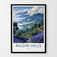 Nilgiri Hills Poster - India Wall Art - Tamil Nadu Green Tea Fields Home Decor