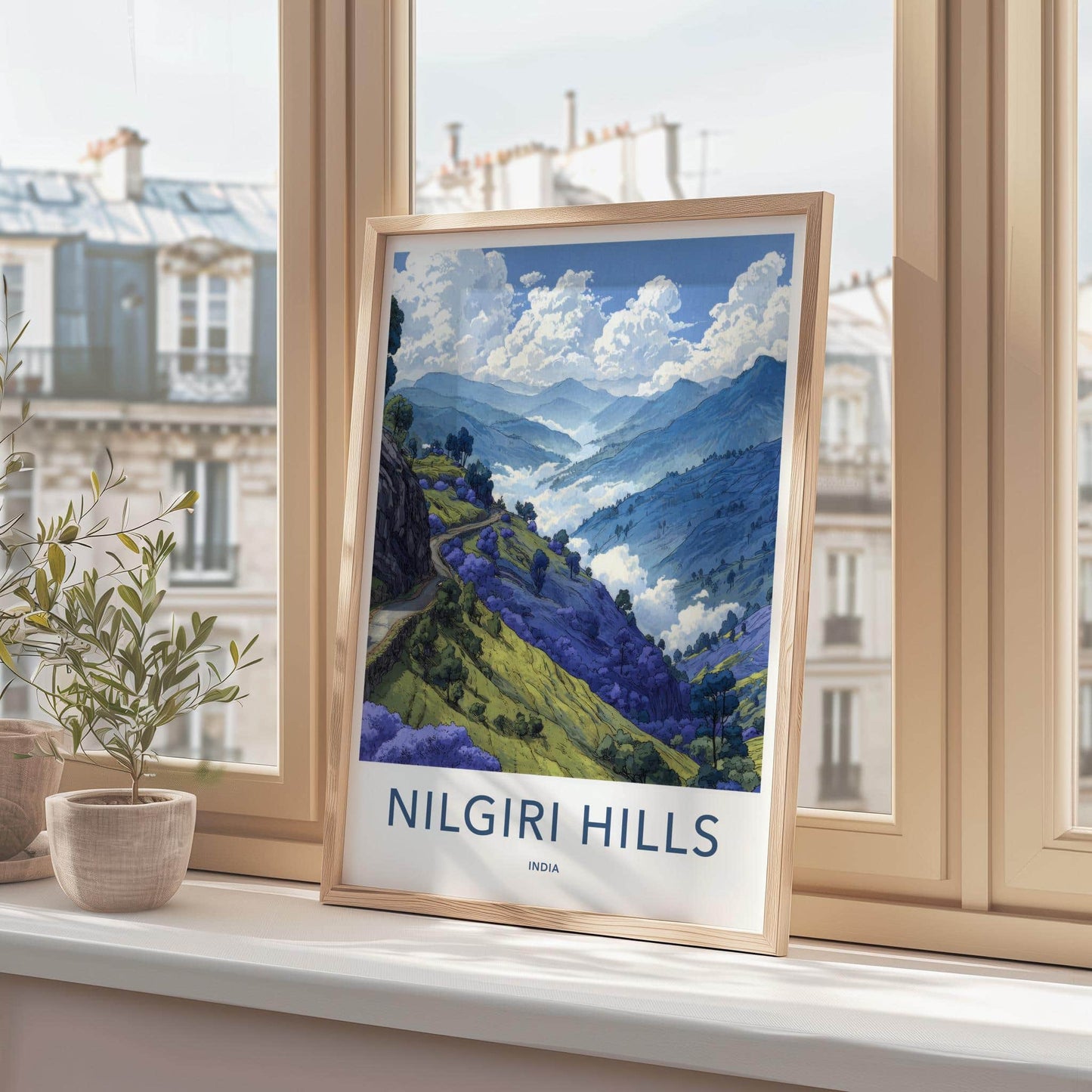 Nilgiri Hills Poster - India Wall Art - Tamil Nadu Misty Mountain Road Gift