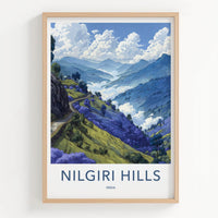 Nilgiri Hills Poster - India Wall Art - Tamil Nadu Misty Mountain Road Gift