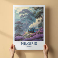 Nilgiris Poster - India Travel Art - Tamil Nadu Mountain Train Home Decor