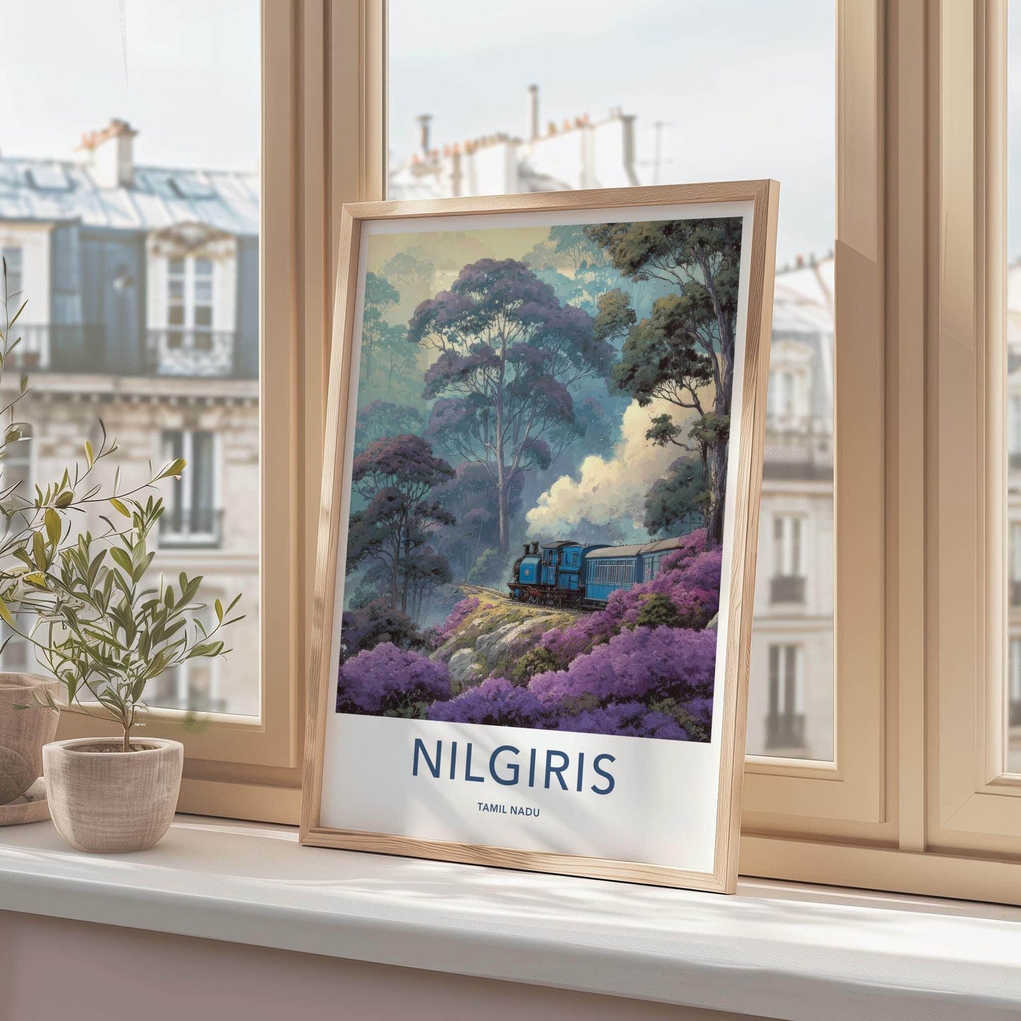 Nilgiris Poster - India Travel Art - Tamil Nadu Mountain Train Home Decor