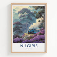 Nilgiris Poster - India Travel Art - Tamil Nadu Mountain Train Home Decor