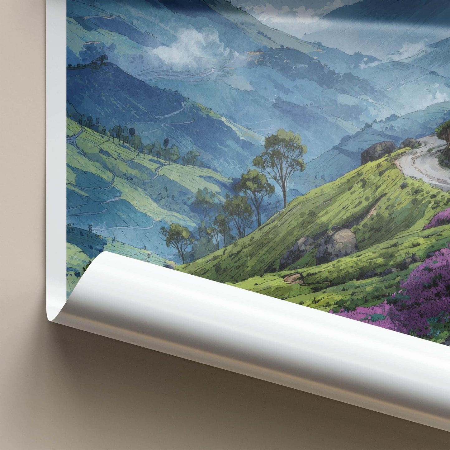 Nilgiris Poster - India Travel Art - Tamil Nadu Winding Mountain Road Home Decor