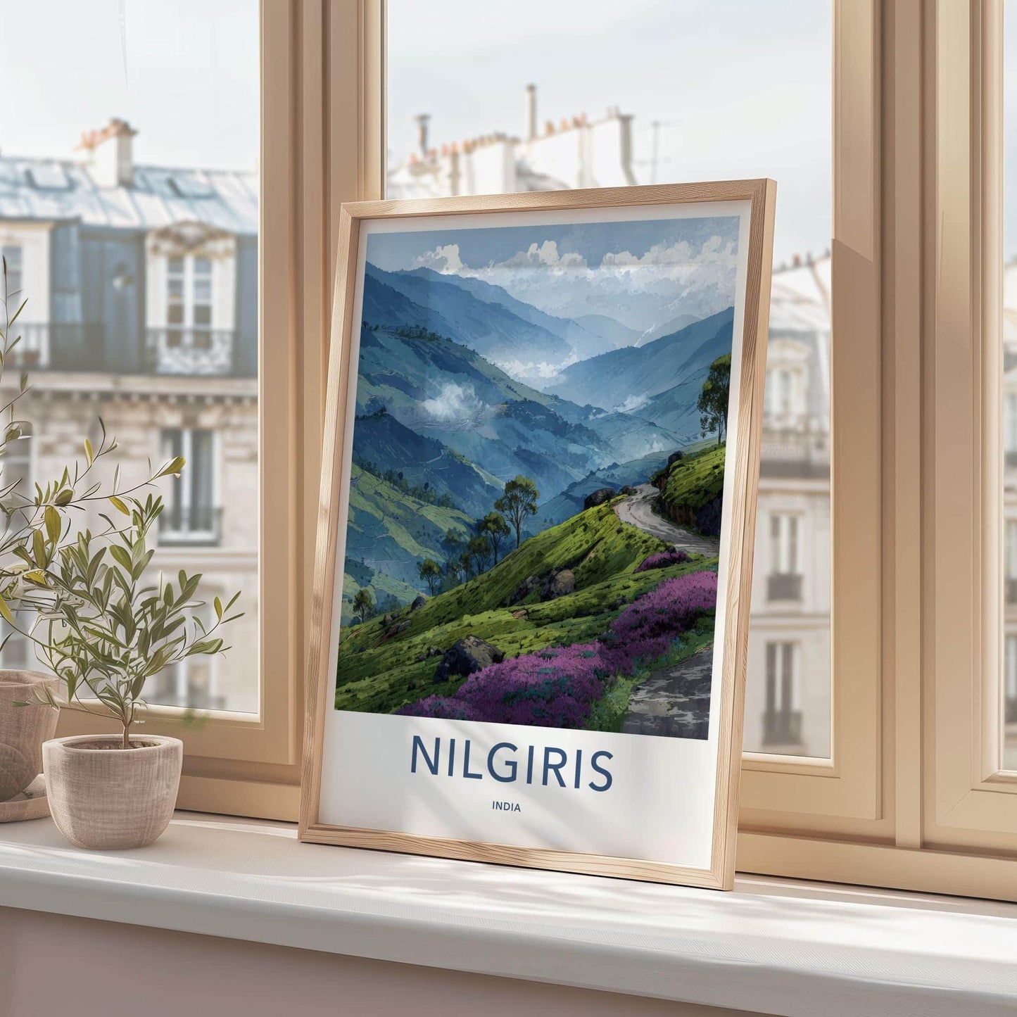 Nilgiris Poster - India Travel Art - Tamil Nadu Winding Mountain Road Home Decor