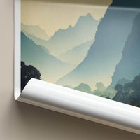 Nong Khiaw Poster - Laos Travel Art - Misty River Mountains Home Decor