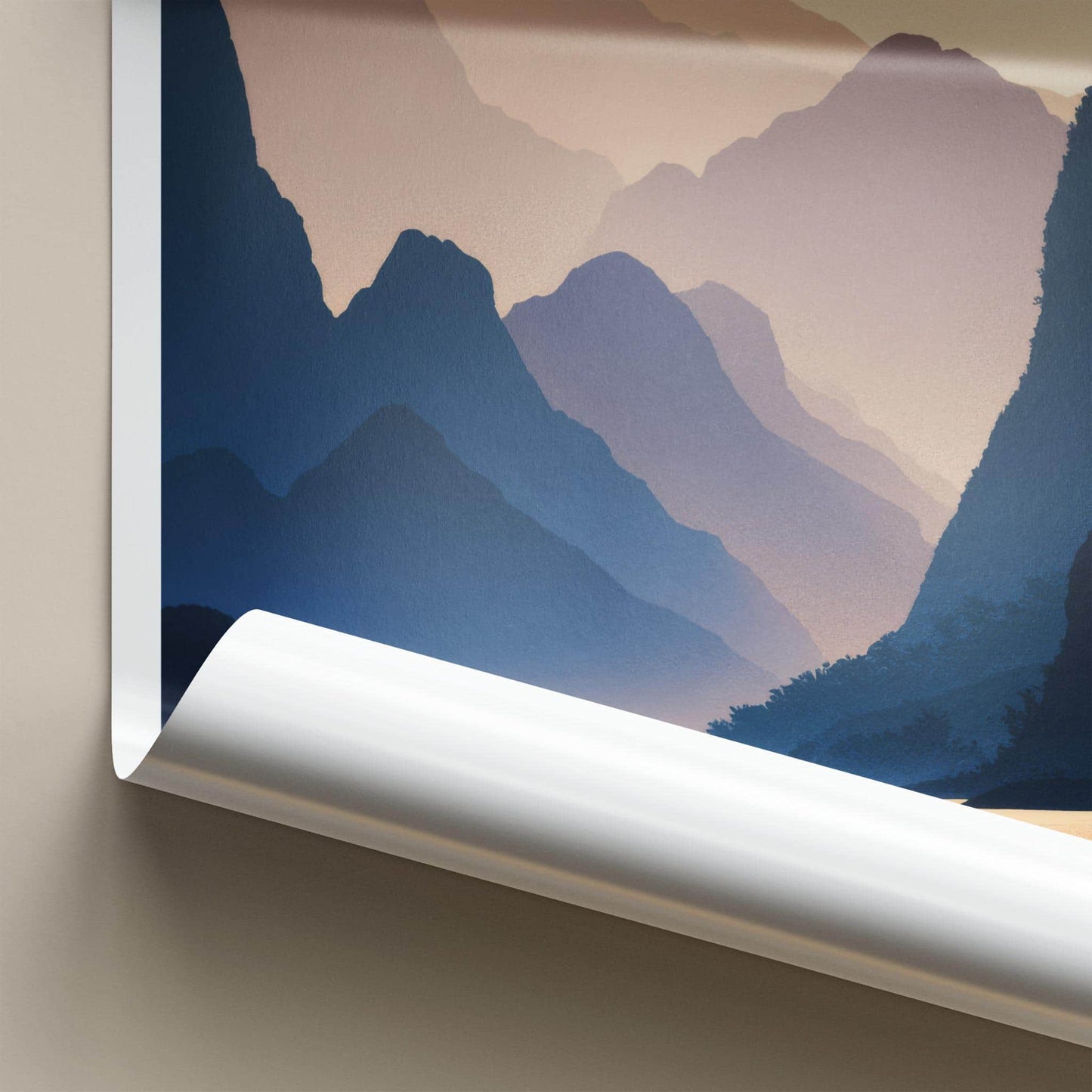 Nong Khiaw Poster - Laos Travel Art - Serene River Sunset Home Decor