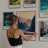Nong Khiaw Poster - Laos Travel Art - Serene River Sunset Home Decor