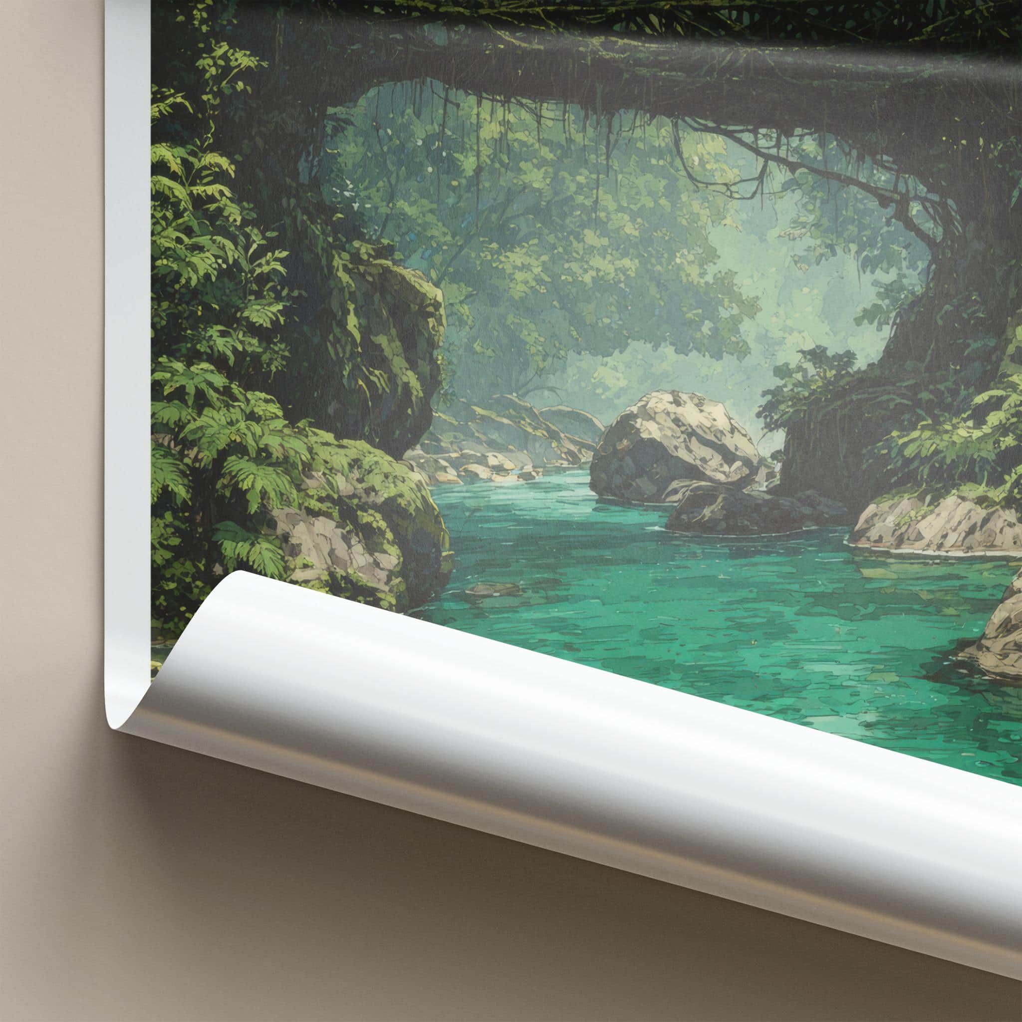 Nongriat Poster - India Travel Art - Meghalaya Living Root Bridge Home Decor