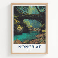 Nongriat Poster - India Travel Art - Meghalaya Living Root Bridge Home Decor