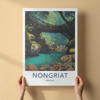 Nongriat Poster - India Travel Art - Meghalaya Living Root Bridge Home Decor