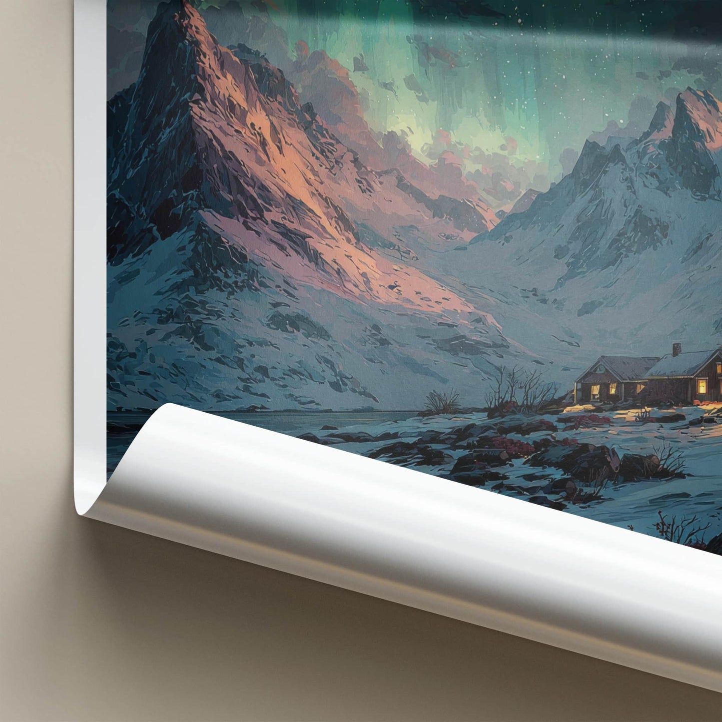 Nordfjord Poster - Norway Art Print - Northern Lights Fjord Home Decor