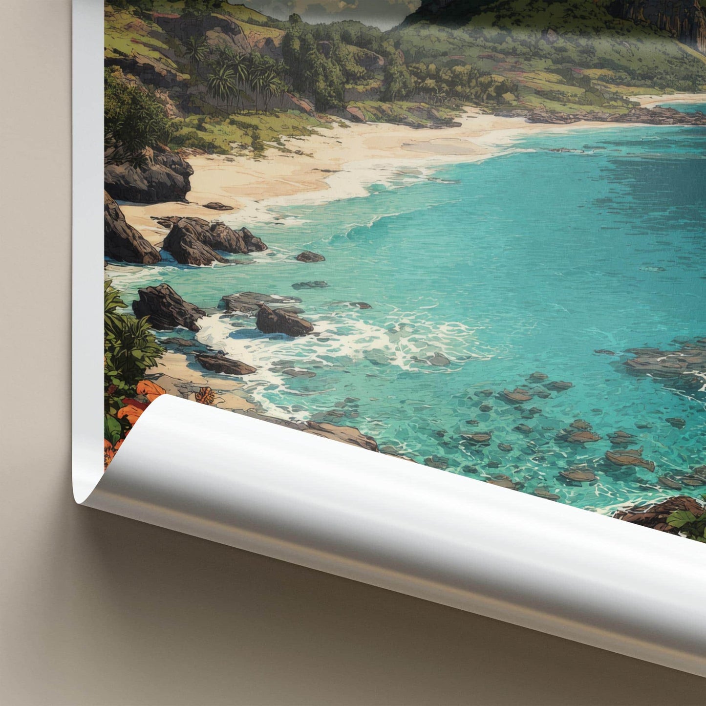 Noronha Poster - Brazil Travel Art - Crystal Water Mountain Home Decor