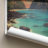Noronha Poster - Brazil Travel Art - Island Beach Cliffs Wall Decor