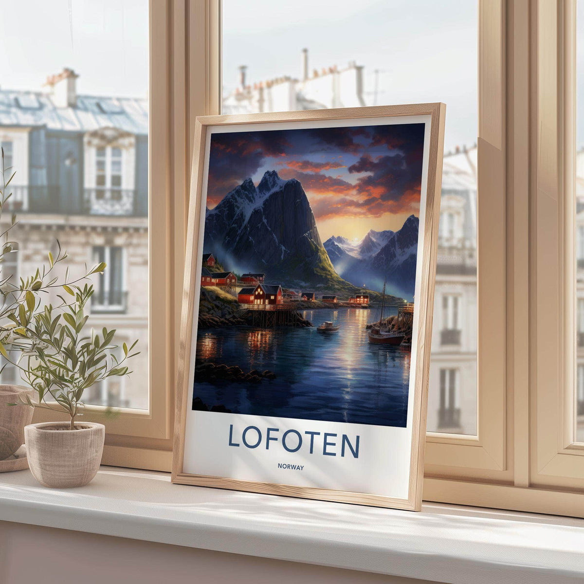 Norway Wall Art - Sognefjord Poster with Lofoten Fjords Scenic