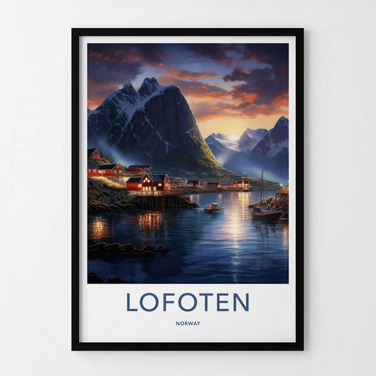 Norway Wall Art - Sognefjord Poster with Lofoten Fjords Scenic