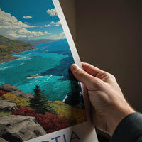 Nova Scotia Poster - Canada Travel Art - Scenic Coastal Drive Home Decor