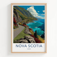 Nova Scotia Poster - Canada Travel Art - Scenic Coastal Drive Home Decor