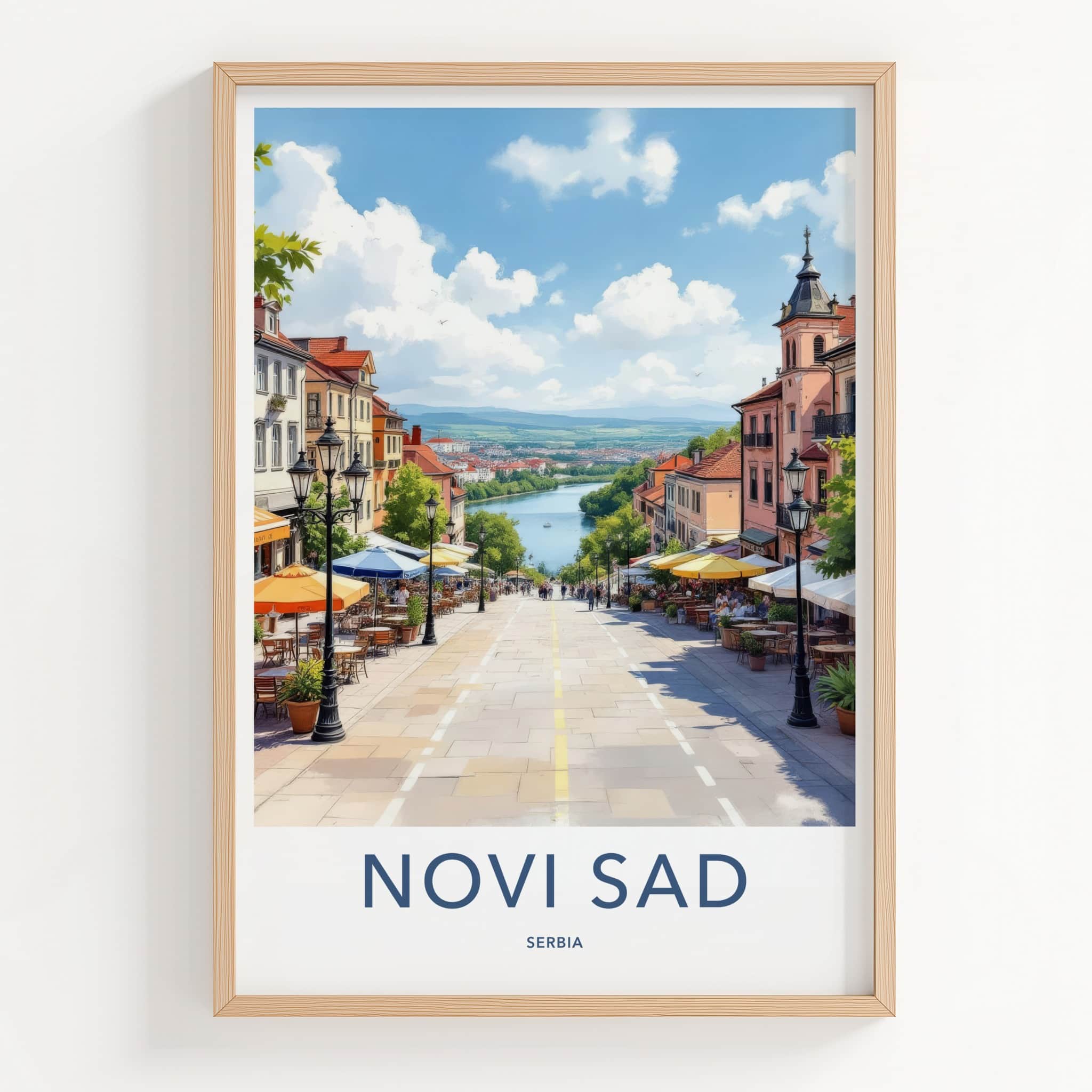 Novi Sad Poster - Serbia Travel Art - Historic City River Home Decor