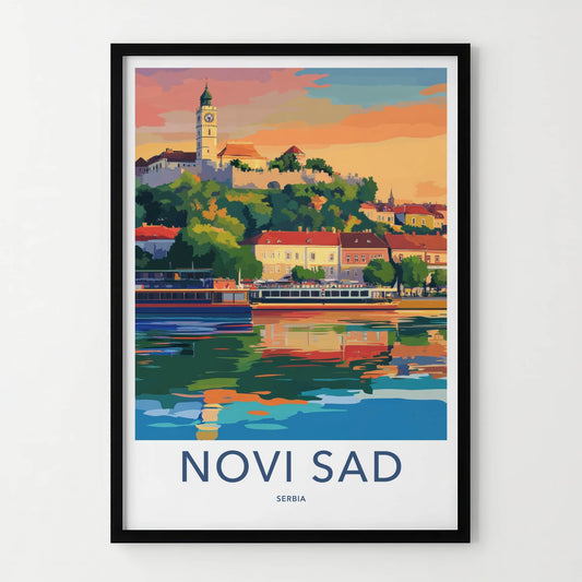 Novi Sad Poster - Serbia Travel Art - Historic River City Home Decor