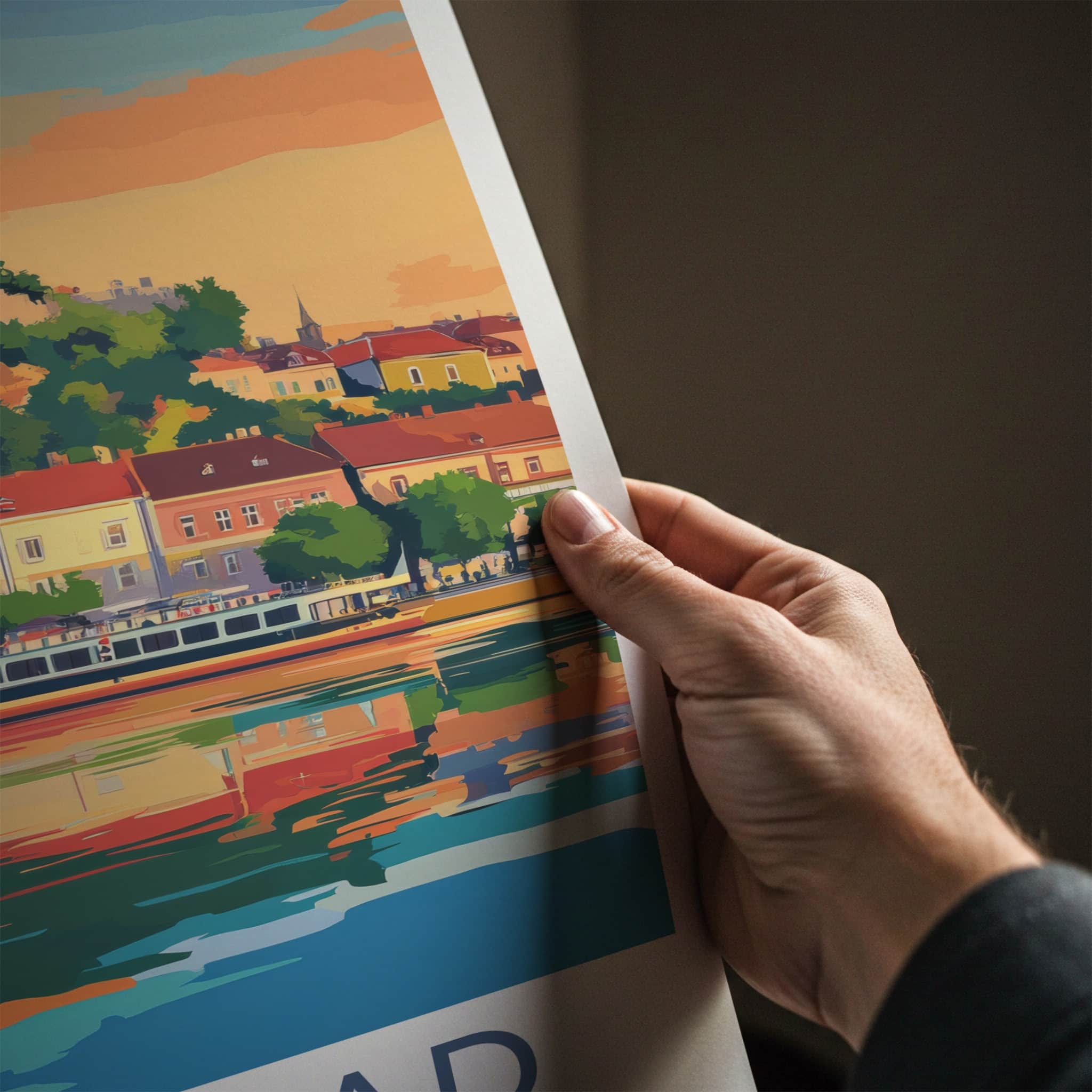 Novi Sad Poster - Serbia Travel Art - Historic River City Home Decor